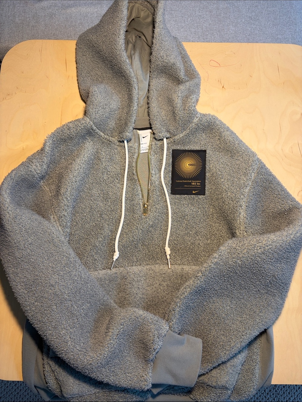 Nike Women’s Green-Gray Sherpa Zip Hoodie - NBA - size small